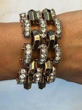 Lulu Frost Gold-Tone Crystal art deco Bracelet - Elegant Women Jewelry